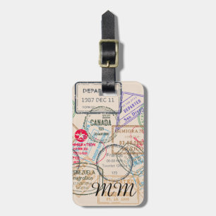 Passport Stamps Travel Luggage Tag