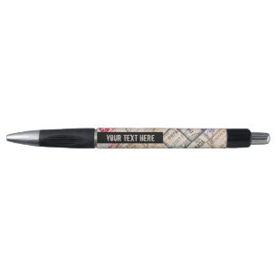 Passport Stamps Travel Pattern Personalized Pen