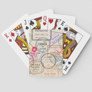 Passport Stamps Travel Playing Cards