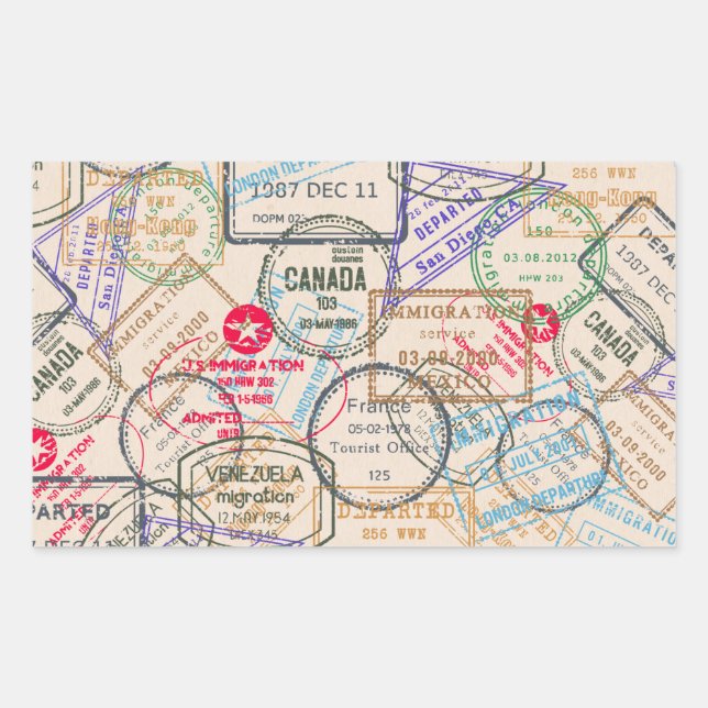 Passport Stamps Travel Sticker (Front)
