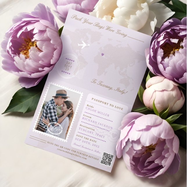 Passport Style Save The Date Destination Wedding Announcement (Passport Style Save The Date Destination Wedding Announcement)