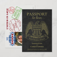 Passport to Love Fun Destination Wedding Black