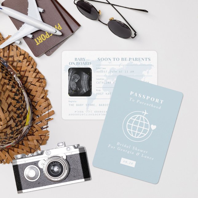 Passport to Parenthood Travel Theme Baby Shower Invitation (Creator Uploaded)