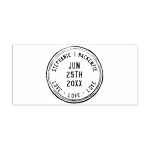 Passport Travel Custom Personalized Names Wedding  Rubber Stamp