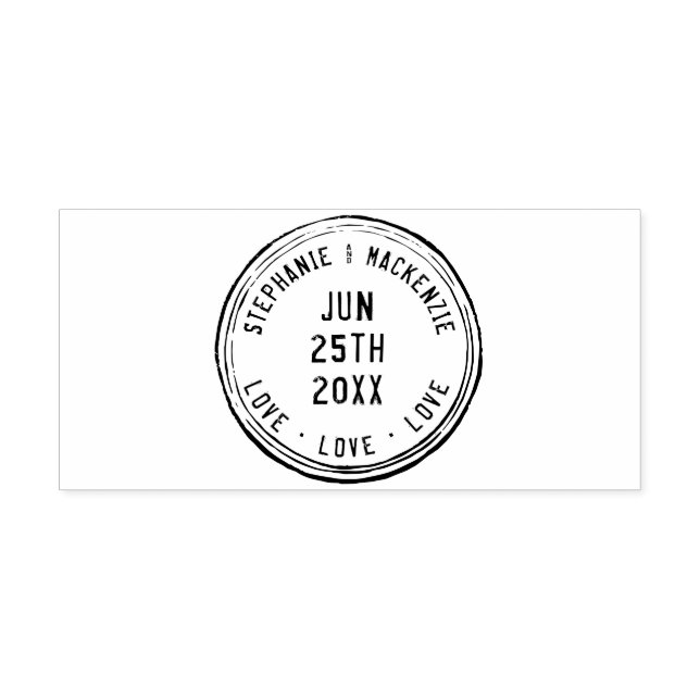 Passport Travel Custom Personalized Names Wedding  Rubber Stamp (Imprint)