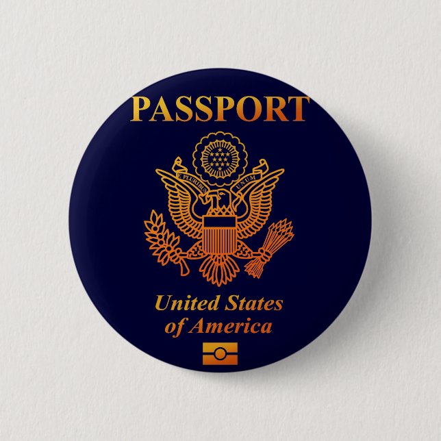 PASSPORT(USA) 2 INCH ROUND BUTTON (Front)