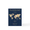  Passport  Wedding Destination Gold World Map 