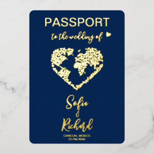 Passport Wedding Destination World Map QR code