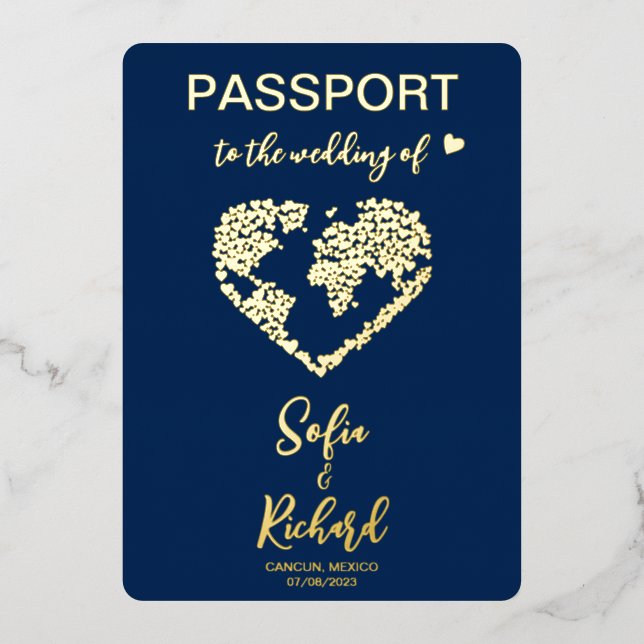 Passport Wedding Destination World Map QR code (Front)
