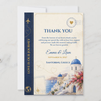 Passport Wedding Thank You Card