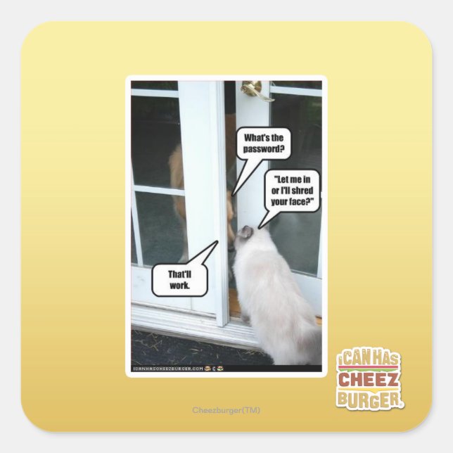 Password Please Square Sticker (Front)