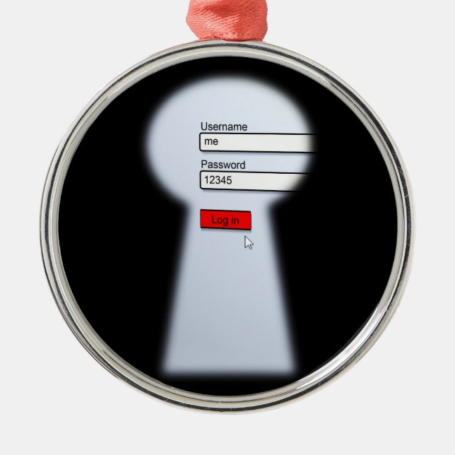 Password Security Metal Ornament (Front)