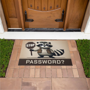 Password? Stopp! Humorvolle Waschbär Türsteher Doormat