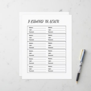 PASSWORD TRACKER TEMPLATE