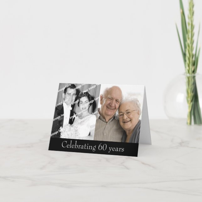 Past and Present Diamond Anniversary Invitation (Front)