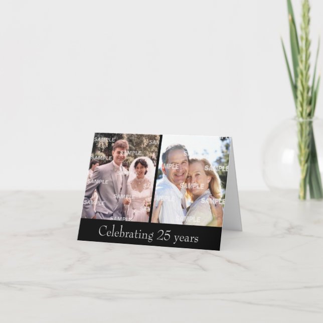 Past and Present Silver Anniversary Card (Front)