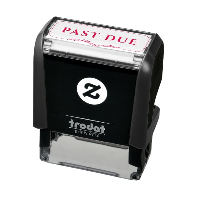 PAST DUE Red Ink Accounts Receivable Border Self-inking Stamp (Product)