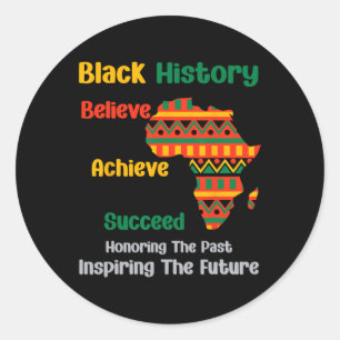 Past Inspiring Future Black History Month African Classic Round Sticker