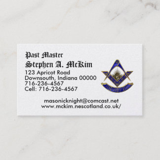 Past Master Business Card