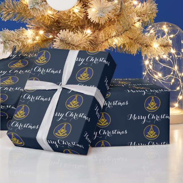 Past Master Freemason Masonic Christmas Wrapping Paper (Holidays)