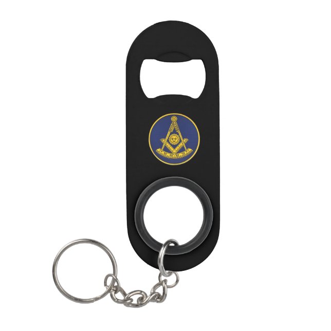 Past Master Freemason Square and Compass Masonic  Keychain Bottle Opener (Front)