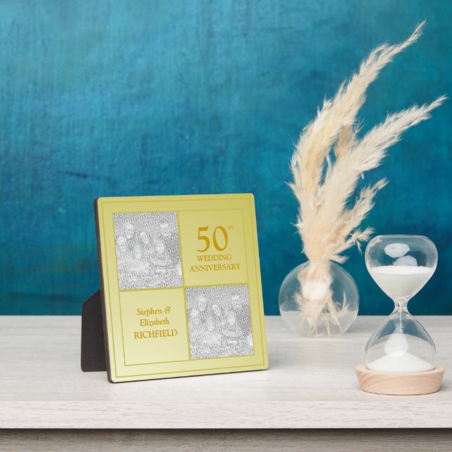 Past & Present Photo Golden Anniversary Plaque (Insitu)