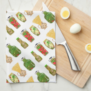 Pasta and Pepper Jars Kitchen Towel