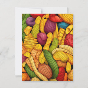 Pasta art background postcard
