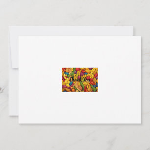 Pasta art background thank you card