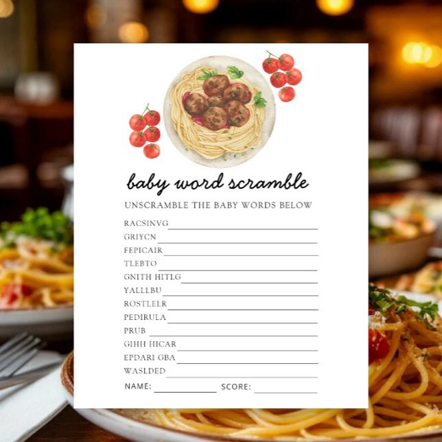 Pasta - Baby Word Scramble Game (Creator Uploaded)