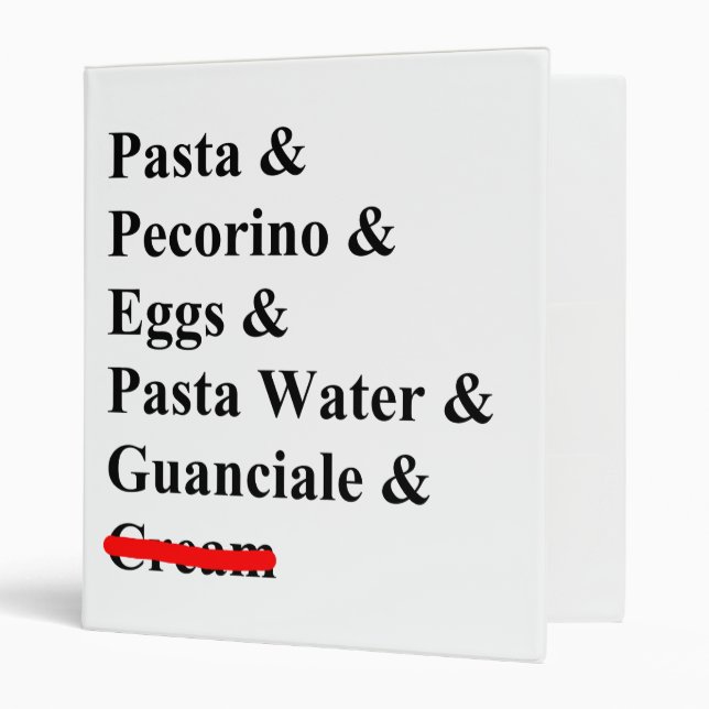 Pasta Carbonara Ingredients Binder (Front/Inside)