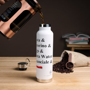 Pasta Carbonara Ingredients Water Bottle