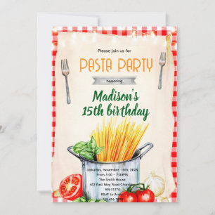 Pasta Class Party Invitation
