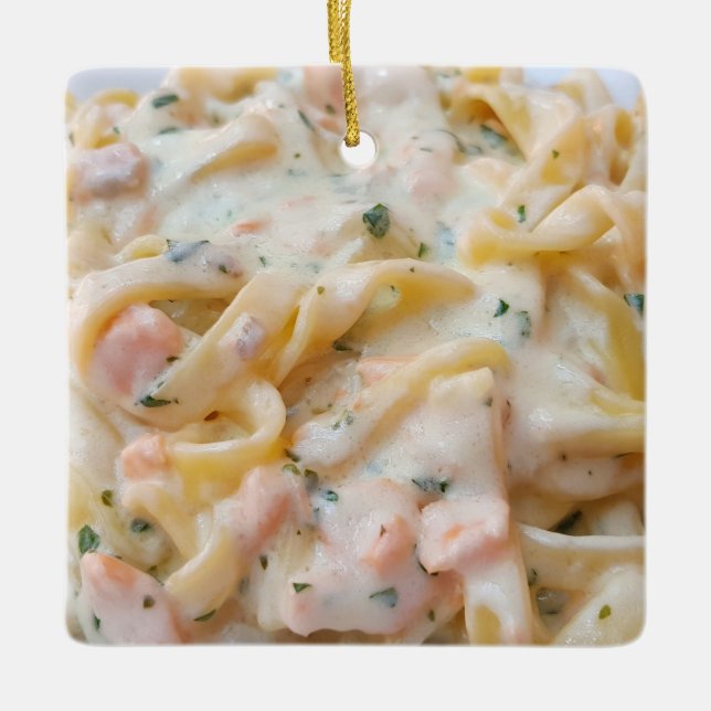 Pasta Custom Food Photo Ceramic Ornament (Front)