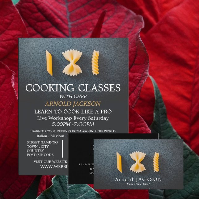 Pasta Display, Cooking Classes Advertising Flyer (Creator Uploaded)