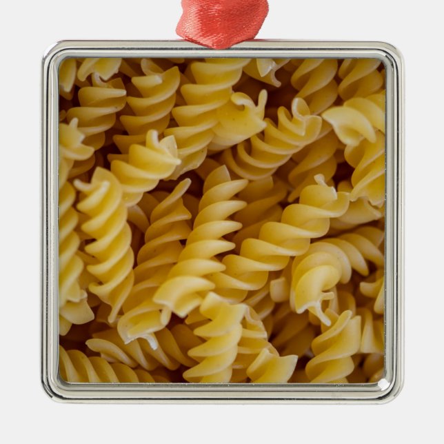Pasta Fusilli Noodles Metal Ornament (Front)