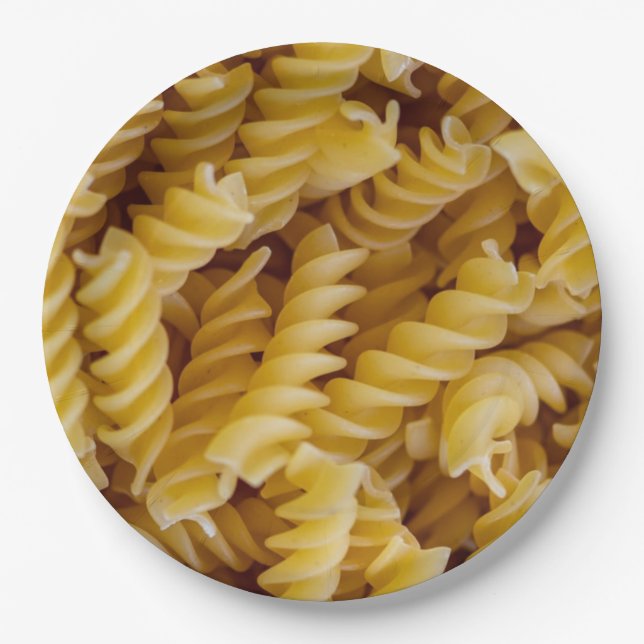 Pasta Fusilli Noodles Paper Plate (Front)