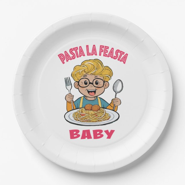 Pasta La Feasta Baby Paper Plate (Front)