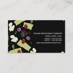 Pasta Lasagna Soup Dinner Restaurant Business Card