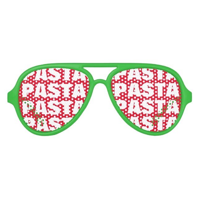 Pasta lover party shades. Italian cuisine glasses (Front)