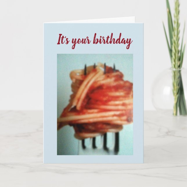 ****PASTA LOVER'S*** CUTE **ANNIVERSAIRE*** CARTE (Devant)
