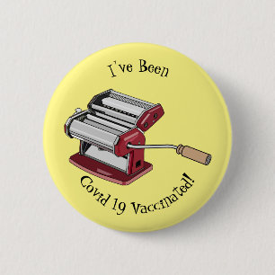 Pasta maker cartoon illustration 2 inch round button