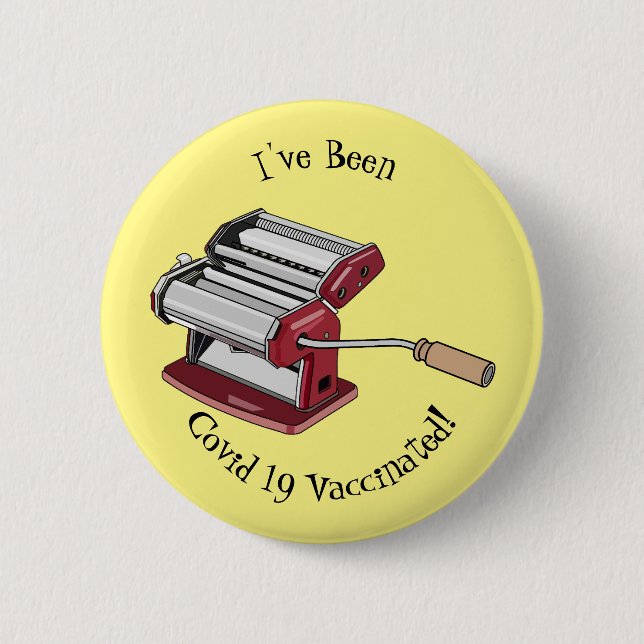 Pasta maker cartoon illustration 2 inch round button (Front)