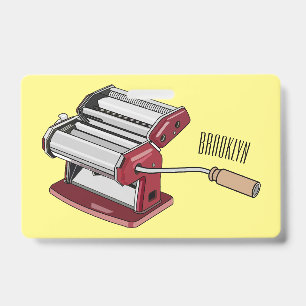 Pasta maker cartoon illustration badge