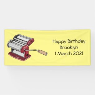 Pasta maker cartoon illustration banner