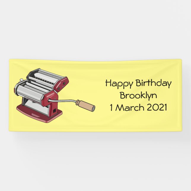 Pasta maker cartoon illustration banner (Horizontal)
