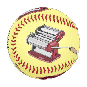 Pasta maker cartoon illustration  baseball