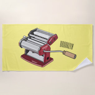Pasta maker cartoon illustration  beach towel