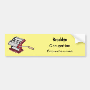 Pasta maker cartoon illustration bumper sticker
