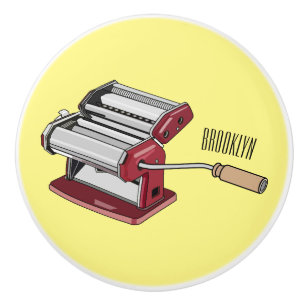 Pasta maker cartoon illustration ceramic knob